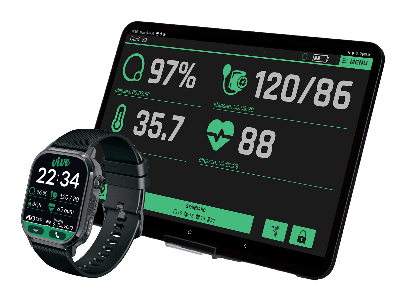 ViveWatch with tablet