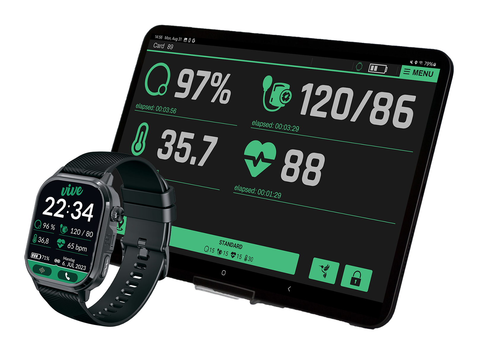 ViveWatch with tablet